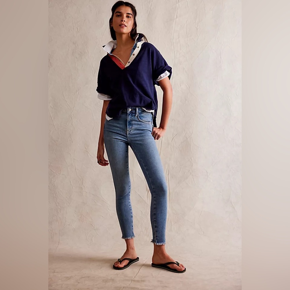Free People Women’s Light Blue High-Rise Skinny Jeans